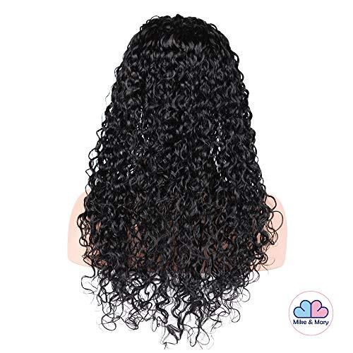 Mike & Mary Mike & Mary Curly Wig Lace Front Wigs Indian Remy Human Hair Wigs Kinky Curly Front Lace Wigs for Black Women with Baby Hair (26inch, Natural Color)