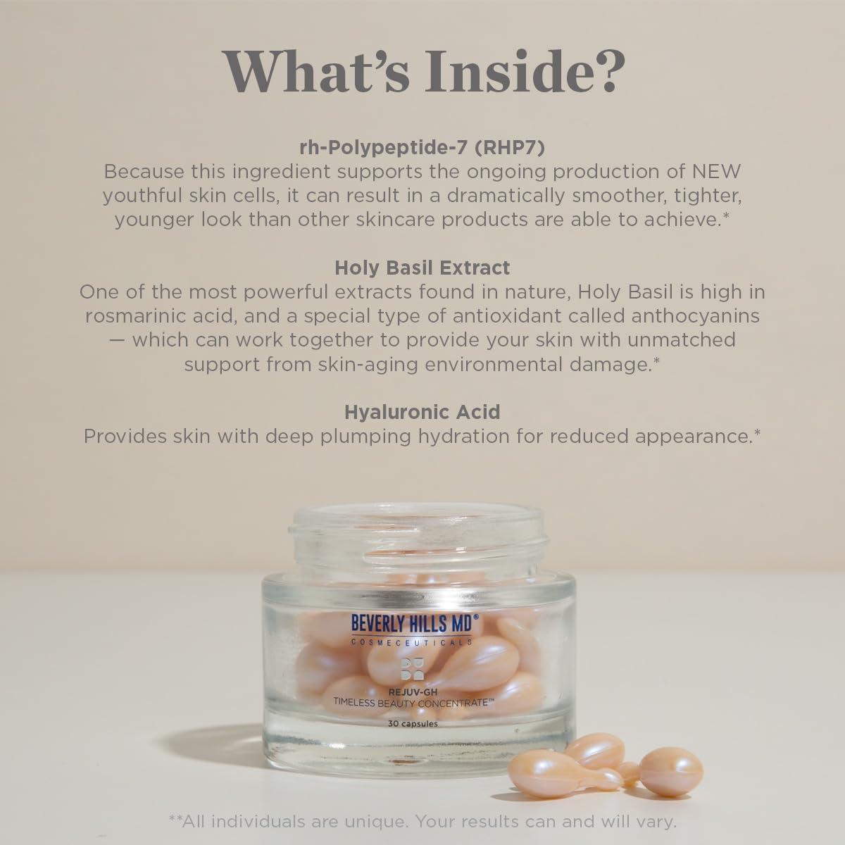 Beverly Hills MD Beverly Hills MD Power Duo Set- Dermal Repair Complex Supplements & Rejuv-GH Timeless Beauty Concentrate Serum- Bundle for Firm, Youthful Skin- Helps w/Appearance of Aging Skin, Wrinkles, Fine Lines