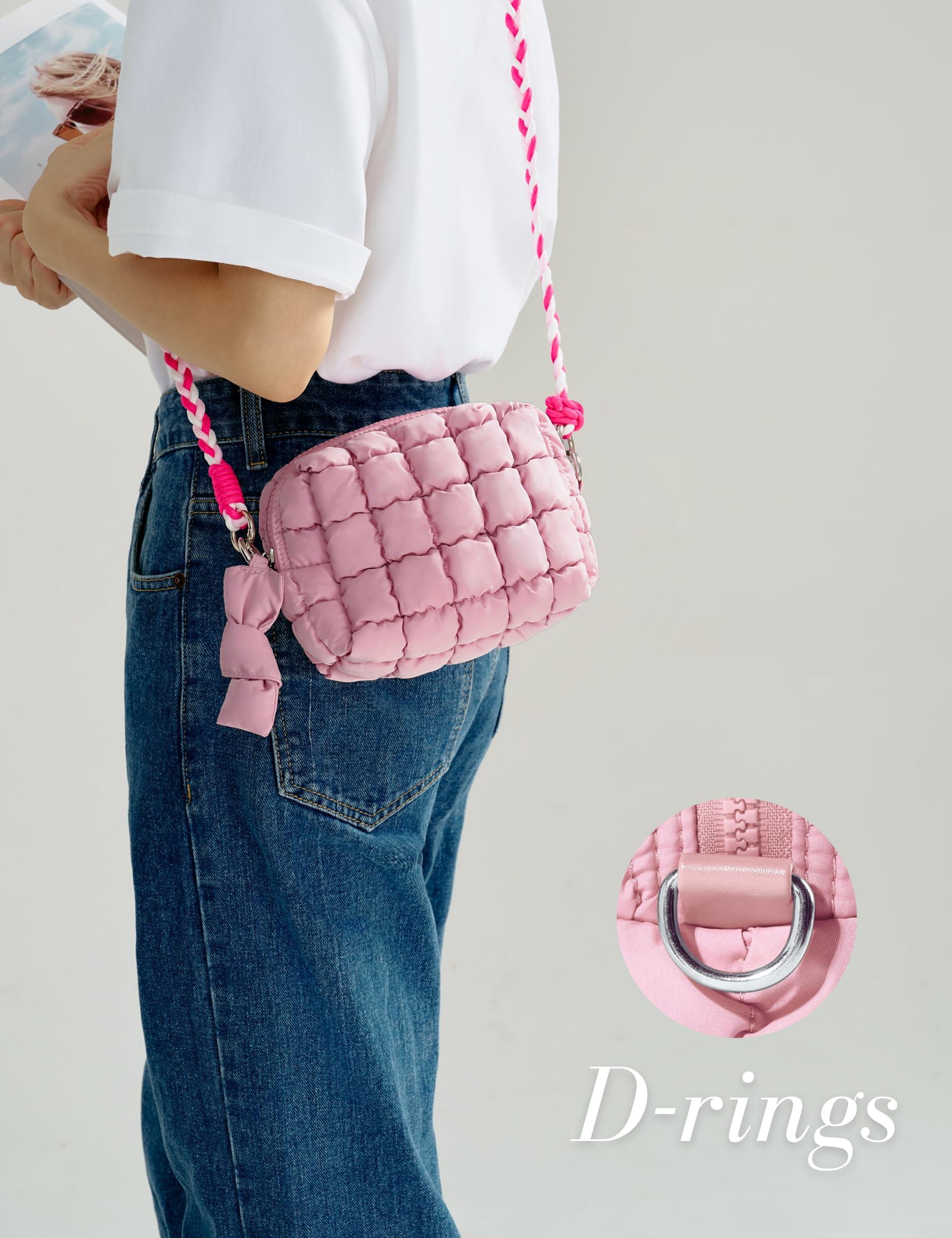 Yarnic Yarnic Quilted Makeup Bag Cosmetic Bag, Travel Toiletry Bag for Women, Cute Makeup Bag Organizer Puffer Makeup Pouch (S, Black)