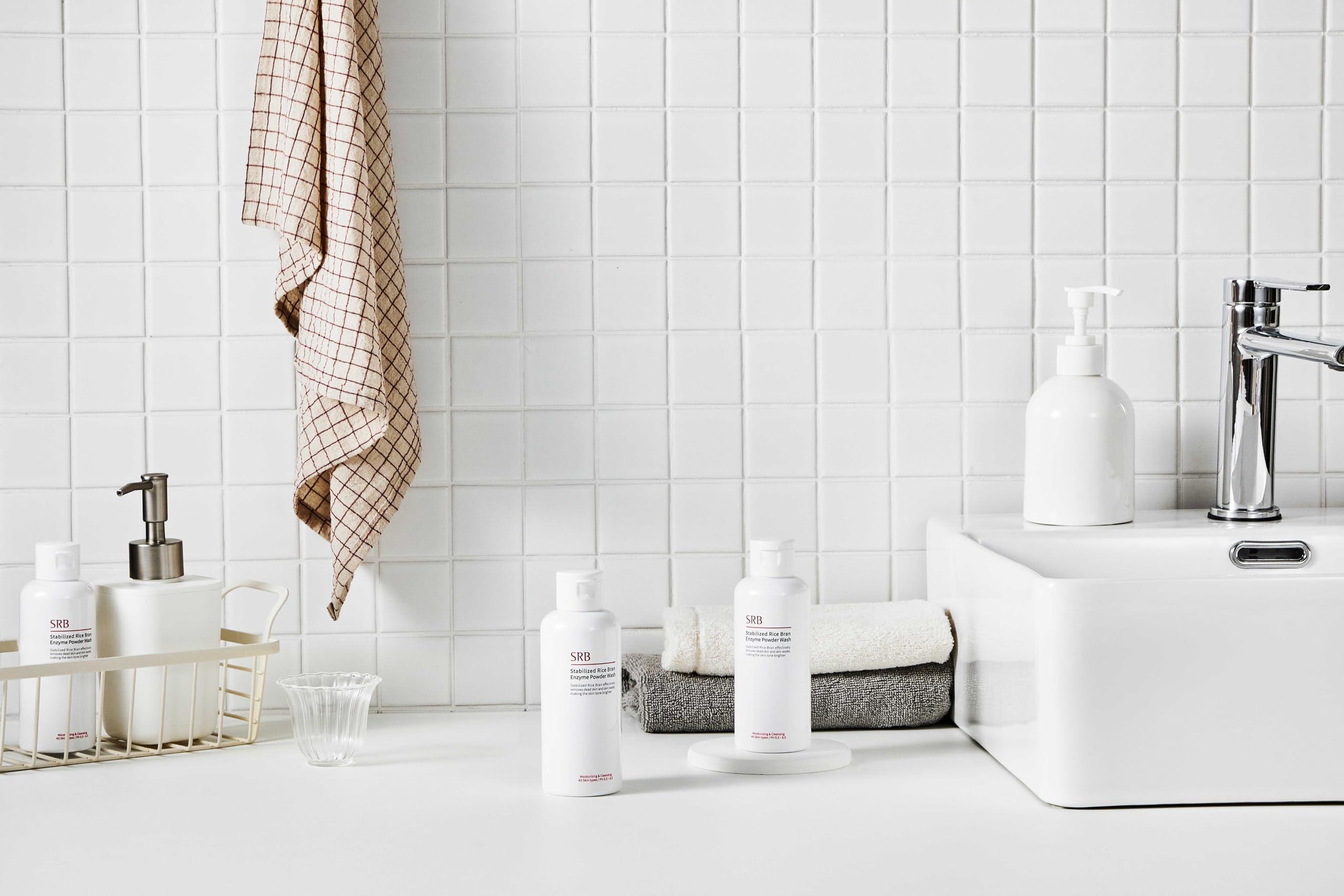 SRB SRB Stabilized Rice Bran Enzyme Powder Wash - Exfoliating Face Wash with Enzymes for Sensitive and Acne Skin - Hydrating Collagen Rice Cleansing Powder (2.46oz)