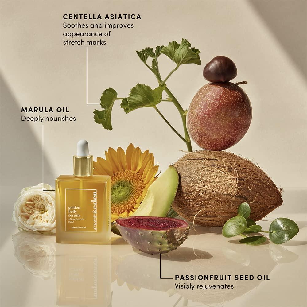 Evereden Evereden Golden Belly Serum 1.7 fl oz & Evereden Golden Body Serum, 3.4 fl oz | 2 Item Bundle Set | Clean Skincare