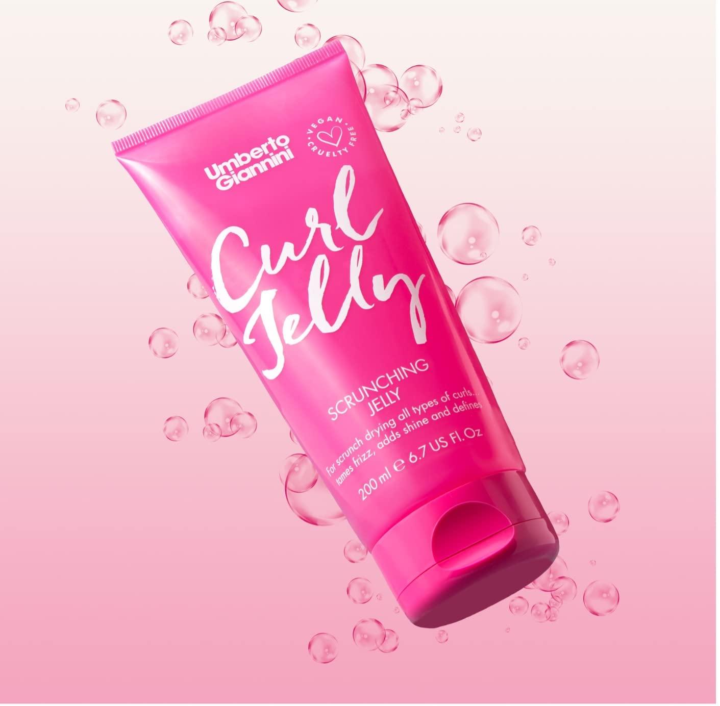 Umberto Giannini Umberto Giannini Curl Jelly Scrunching Jelly, Vegan & Cruelty Free Frizz Solution Gel for Curly or Wavy Hair, 200 ml (Curl Jelly + Curl Shine Duo)
