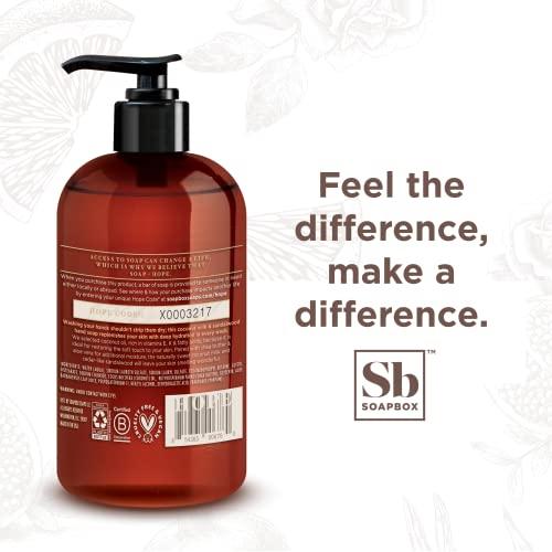 Soapbox Soapbox Liquid Hand Soap, Coconut Milk & Sandalwood, Gentle & Moisturizing Hand Wash for Kitchen and Bathroom, Vegan & Cruelty Free Scented Hand Soap 12 Ounce Pump Bottles (Pack of 3)