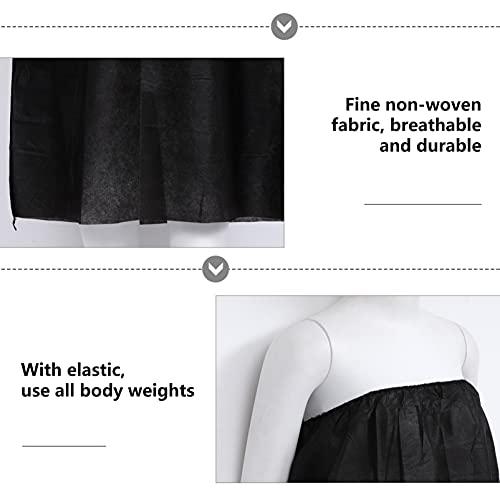 EXCEART EXCEART 10Pcs Disposable Bath Skirt Non Woven Salon Shower SPA Dress Towels Bathtub Body Wrap for Women Ladies Black