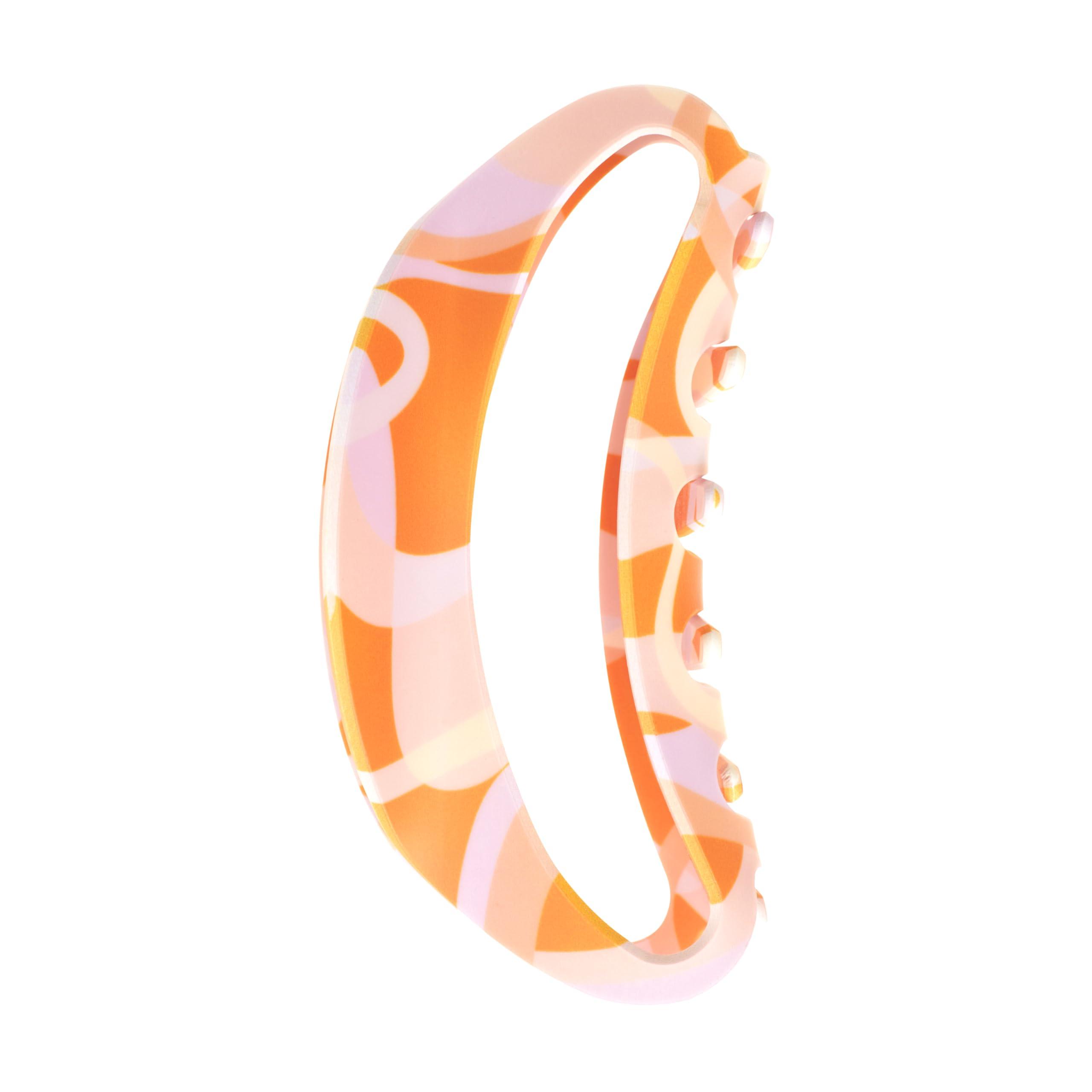 GOODY Goody X Sophia Yeshi SlideProof Claw Clip, Hair Clip for Women & Men, Secure Grip, For Medium-Thick Hair, Orange & Pink, Extra Large