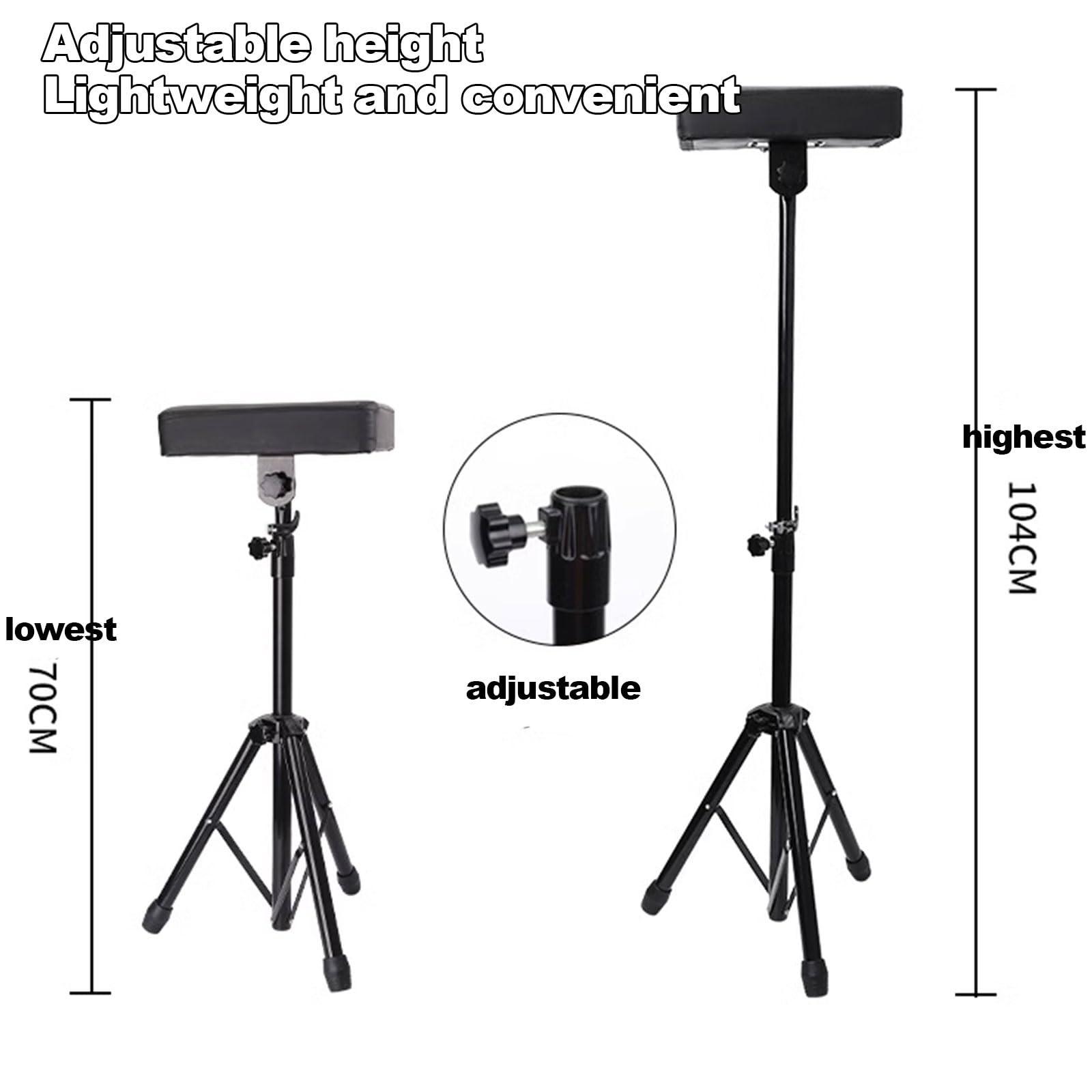 Generic Tattoo Arm Rest Stand Wheels Stainless Steel and Leather Tattoo Hand Holder, Adjustable Tattoo Armrests, with Soft Sponge Pad Portable Tattoo Studio Equipment