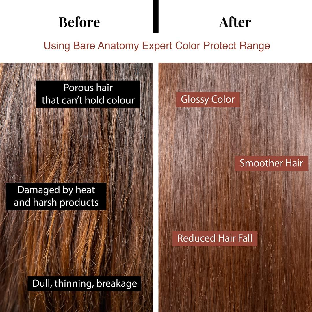 Bare Anatomy Bare Anatomy Hair Colour Protect Shampoo | Retains Colour Upto 8 Weeks | Repairs Damage With Amino Acid & Quinoa Protein | Sulphate & Paraben Free | For Dry & Frizzy Coloured Hair 8.8 Floz
