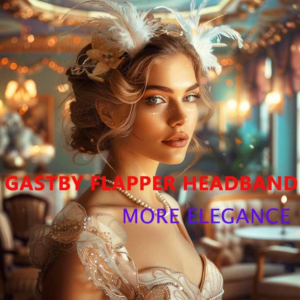 GENBREE GENBREE Peacock Hair Clip 1920s Feather Hair Piece Crystal Headband Prom Party Head Accessories for Women and Girls