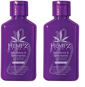 Hempz Hempz Body Lotion - Blackberry & Lemongrass Daily Moisturizing Cream, Shea Butter Hand and Body Moisturizer - Hemp Lotion - Skin Care Products, Hemp Seed Oil - Mini, 2.25 oz. (Pack of 2)