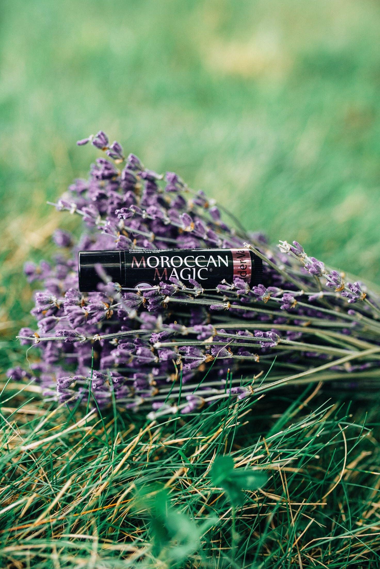 Moroccan Magic Moroccan Magic Organic Lavender Vanilla Lip Balm 3 Pack | Chapsticks for Dry Lips | Natural Argan & Essential Oils Lip Moisturizer + Vitamin E | Smooth, Hydrating, Non-Toxic | Organic Lip Balm Set