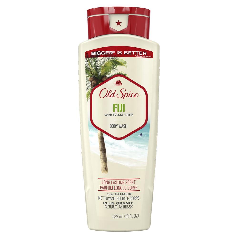 Old Spice Old Spice Body Wash for Men, 24/7 Shower Fresh with Long Lasting Scent, Fiji with Palm Tree Scent, 18 fl oz (Pack of 4)