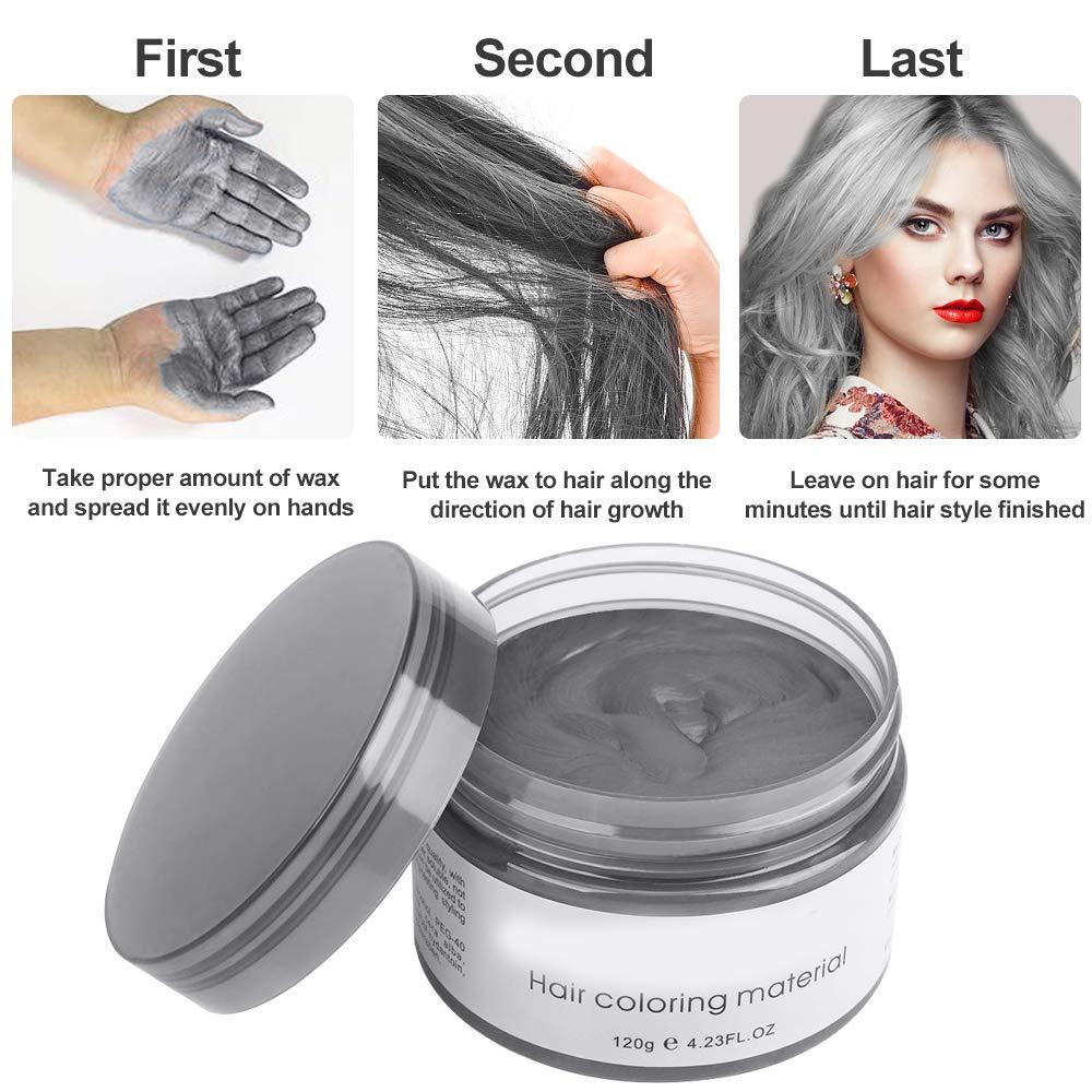 Acosexy YHMWAX Fashion Silver Gray Hair Wax Pomade - Colorful Disposable Natural Hair Styling Gel for Party, Cosplay, Masquerade