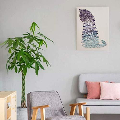 AKKY AKKY Northern European Cat Head DIY String Art Craft Kit (Wood) Includes String and Hardware for Hanging