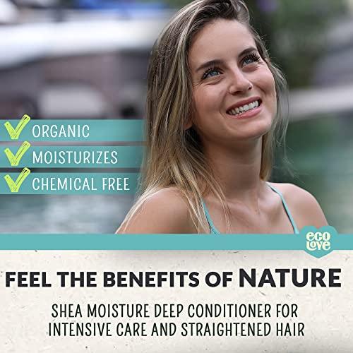 ecoLove ecoLove Natural Conditioning for Chemically Straightened Hair and Dry Damaged Hair No SLS or Parabens - With Natural Moroccan Oil Extract - Vegan and Cruelty-Free Hair Treatment, 17.6 oz