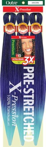 Outre [3 PACK DEAL] Outre X-Pression Braid-Pre Stretched Braid 52\" 3X 3 Packs (UNICORN)