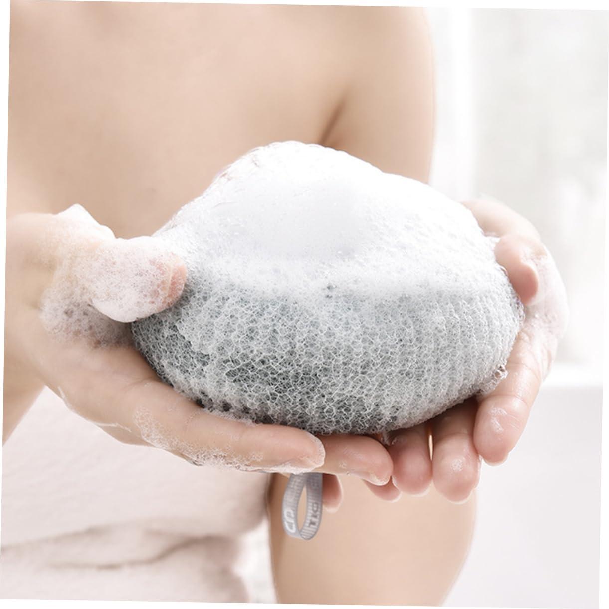 Baluue Baluue 4pcs Bathing Ball Scrubber Set Rich Foaming Loofahs for Shower Portable Bath Skin Scrubber Blood Tooth Impatiens Light Colors