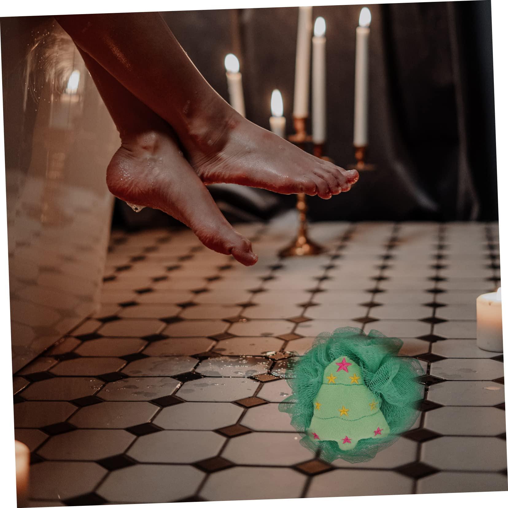 BELLIFFY BELLIFFY 2Pcs Christmas Bath Balls Bath Christmas Loofah Creative Santa Tree Gentle Bathing for Adults Skin Safe