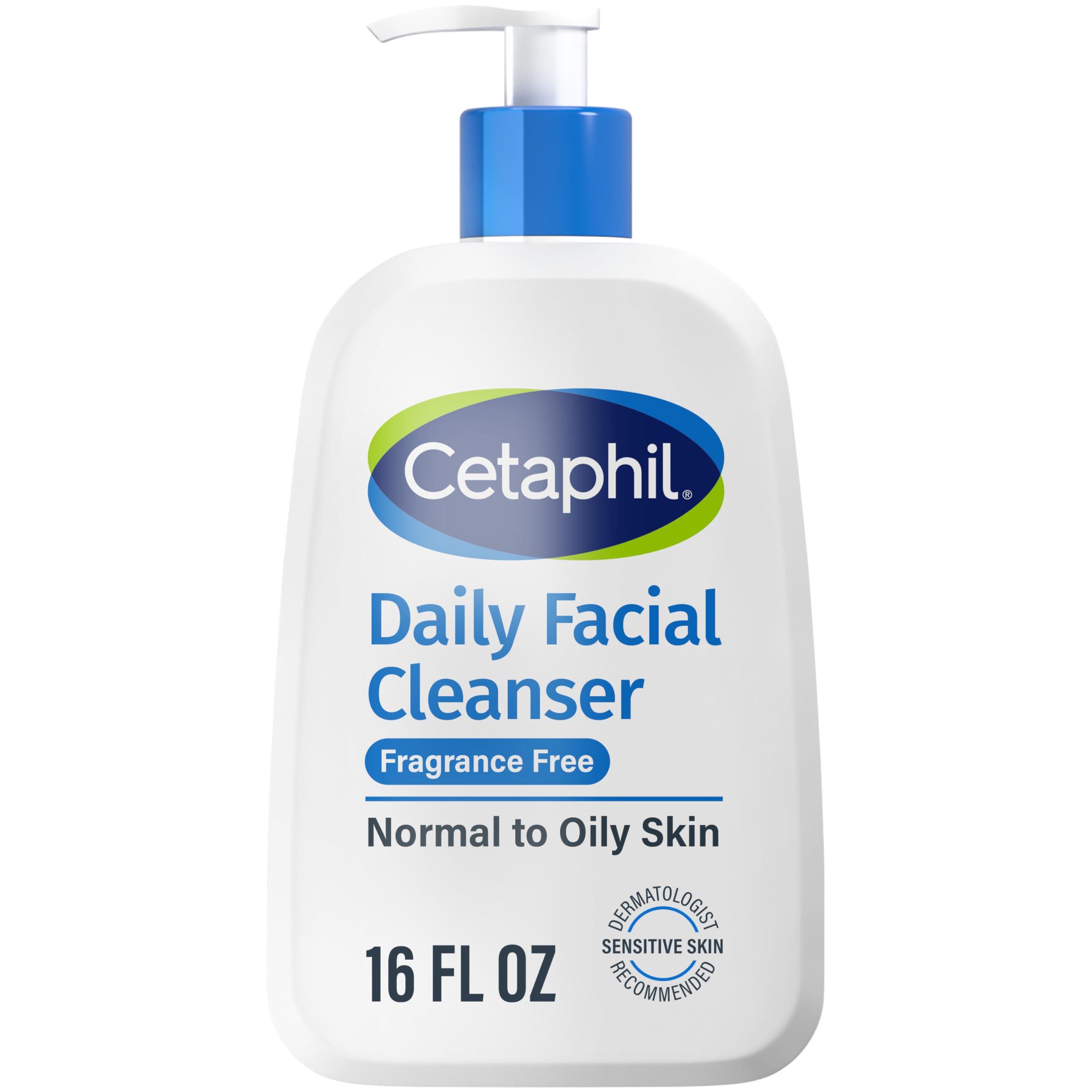 Cetaphil Cetaphil Face Wash, Daily Facial Cleanser for Sensitive, Combination to Oily Skin, 16 Oz, Fragrance Free, Gentle Foaming, Soap Free, Hypoallergenic