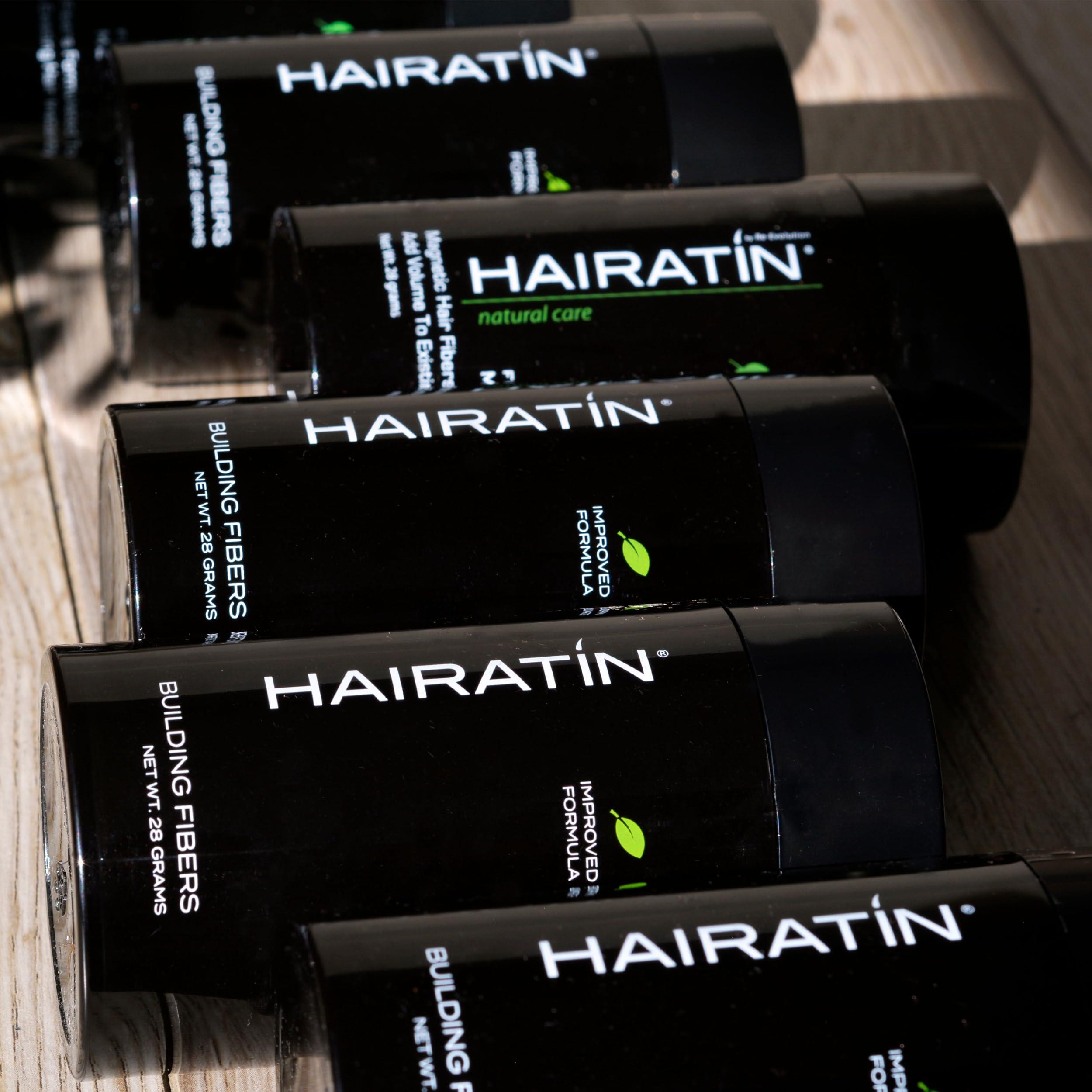 HAIRATIN BY RE-EVOLUTION HAIRATIN Building Fibers for Thinning Hair, Gray, 28G - Achieve Fuller, Natural Looking Results, Instantly Conceals Hair Loss in 10 Seconds, Thickener & Bald Spot Cover Up for Men & Women