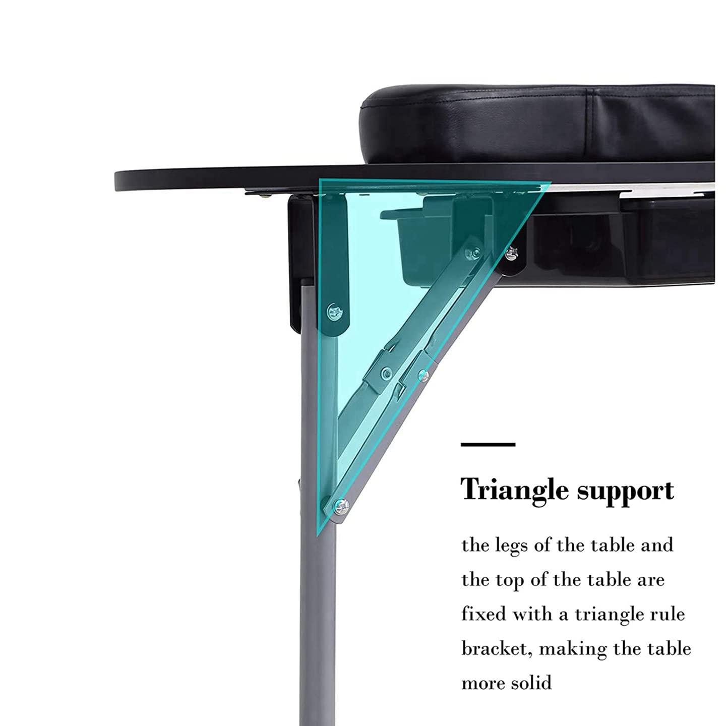 beautylife Manicure Table Portable Nail Desk Foldable Nail Tech Table with Large Drawer, Lockable Wheels