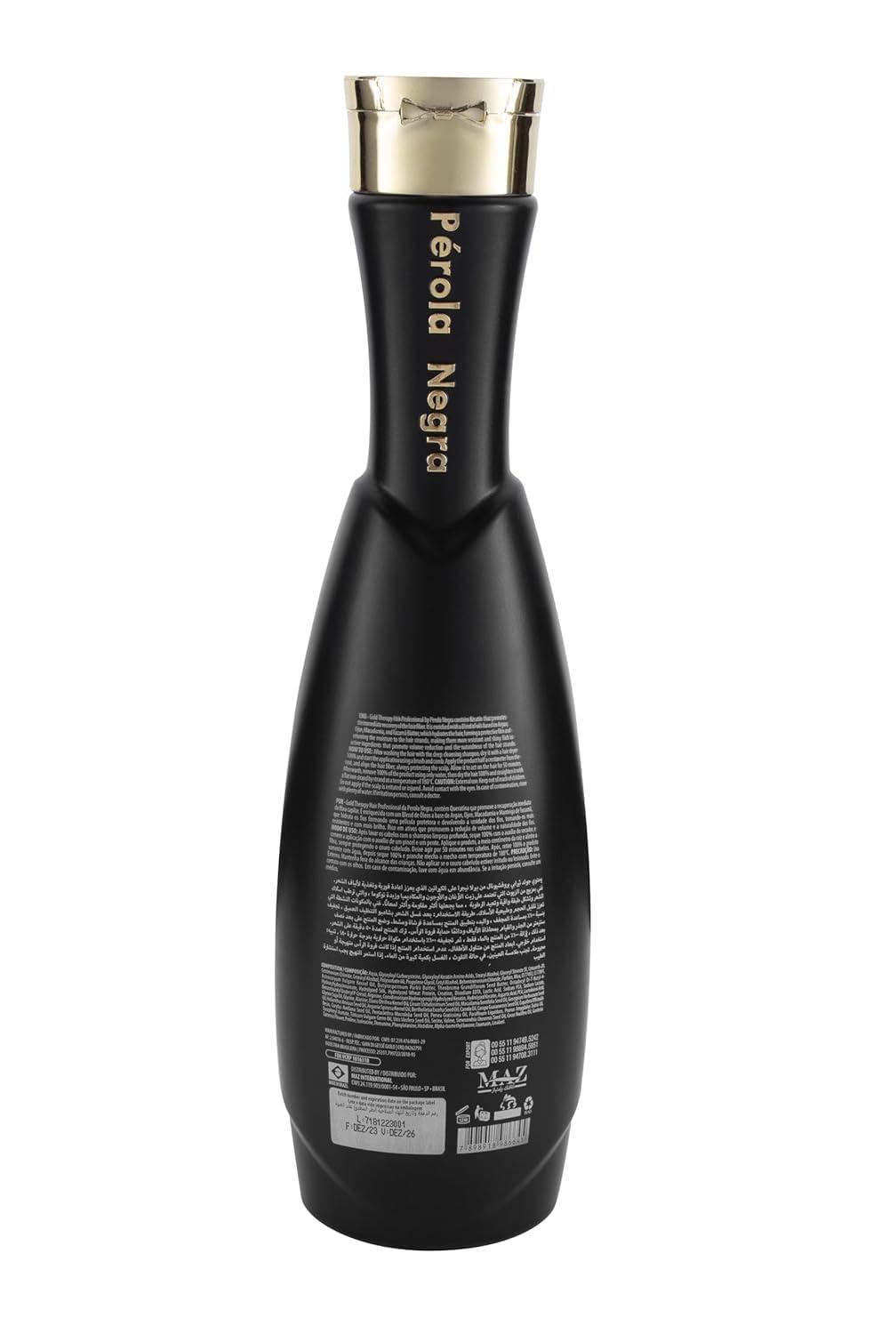 PROLA NEGRA GOLD THERAPY HAIR PROFESSIONAL Perola Negra Gold Therapy Hair - Treatment Complex Blowout - Brazilian Keratin - Formaldehyde Free - Hair Straightening 35.2 Fl.oz