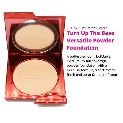 One size One size One Size Patrick Starrr Turn Up The Base Powder Foundation - Medium 3 (R) - Medium, Rosy Undertones - Face Pressed Powder Makeup Foundation Medium-to-Full Coverage, Soft Matte Finish