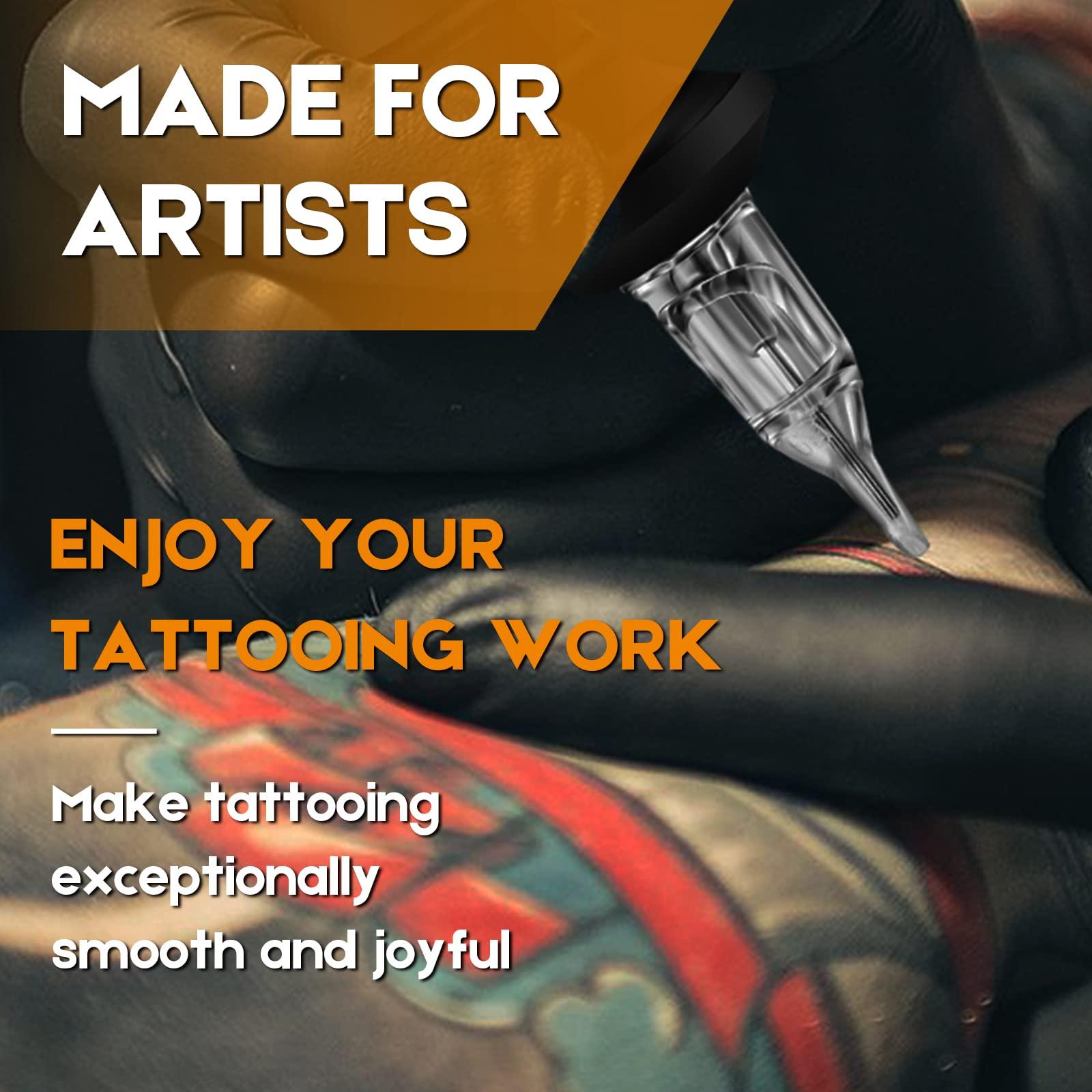 Ruicoo Tattoo Cartridge Needles - 40Pcs Mixed Sizes Tattoo Needles Cartridge Round Shader 3RS 5RS 7RS 9RS for Tattoo Kit and Tattoo Artists