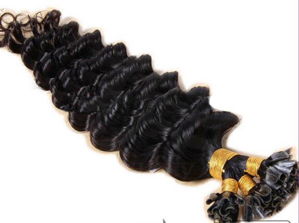 RemeeHi Remeehi 100s Pre-Bonded Nail U Tip Keratin Glue Natural Hair Extensions 1g/s Deep Wavy Human Hair Nail Tip Extension(24" 99#)