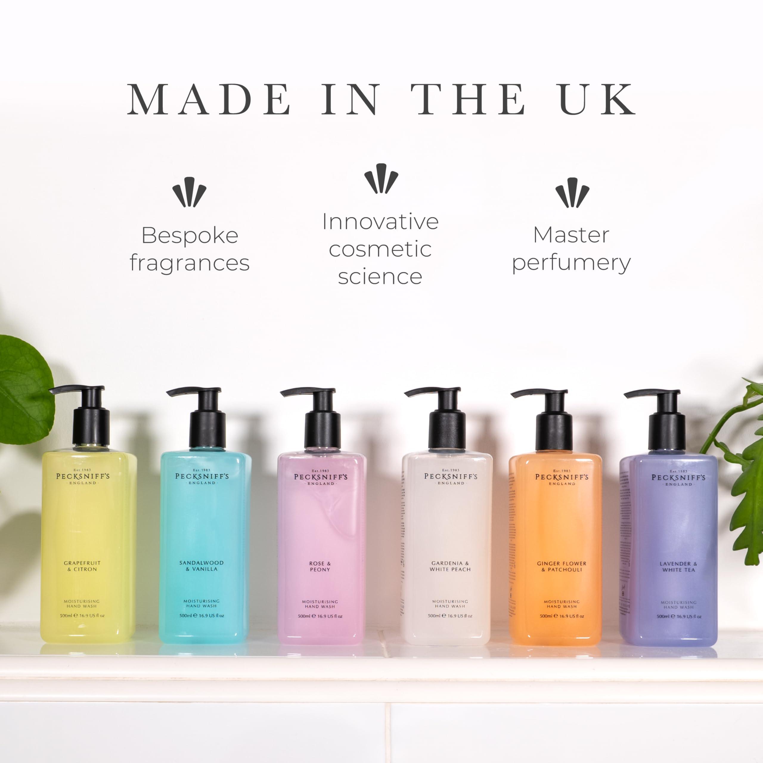 Pecksniff\'s Pecksniff\'s Moisturizing Hand Wash - Vitamin B Enriched, Natural & Gentle Cleanser, Luxurious Hand Wash 500ml/16.9 fl oz (Rose & Peony)