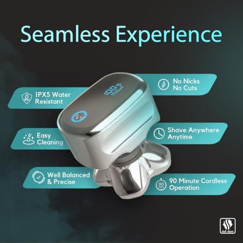 Skull Shaver Skull Shaver Pitbull Platinum Pro:Head Shaver for Men - Bald Head Shavers with Wet/Dry Technology, Ergonomic Design, Travel Lock, and Accessories. Perfect Grooming Kit and Prime Gift for Men