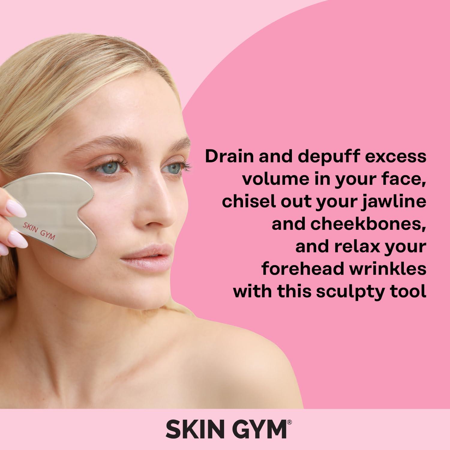 SKIN GYM SKIN GYM Cryo Stainless Steel Sculpty Heart Gua Sha, Cooling Facial Massage Tool for Sculpting and Relaxation