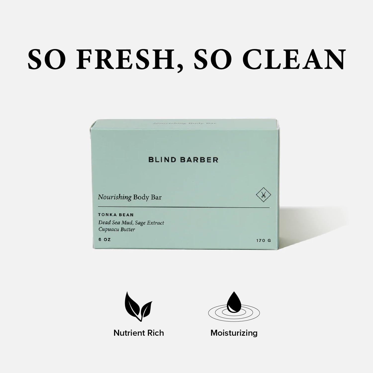 Blind Barber Blind Barber Nourishing Bar - Hydrating Body Bar Soap - Moisturizing Body Wash That Gently Cleanses & Leaves Skin Moisturized - Bar Soap for Men (6 Ounce)