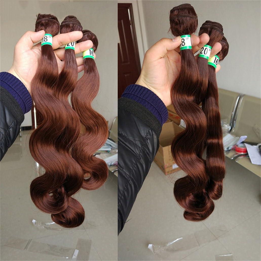Azedssw Synthetic Bundle Weave Body Wave Hair Bundles Synthetic Hair Weave 16-20Inches 3Bundles/Lot Ombre Hair
