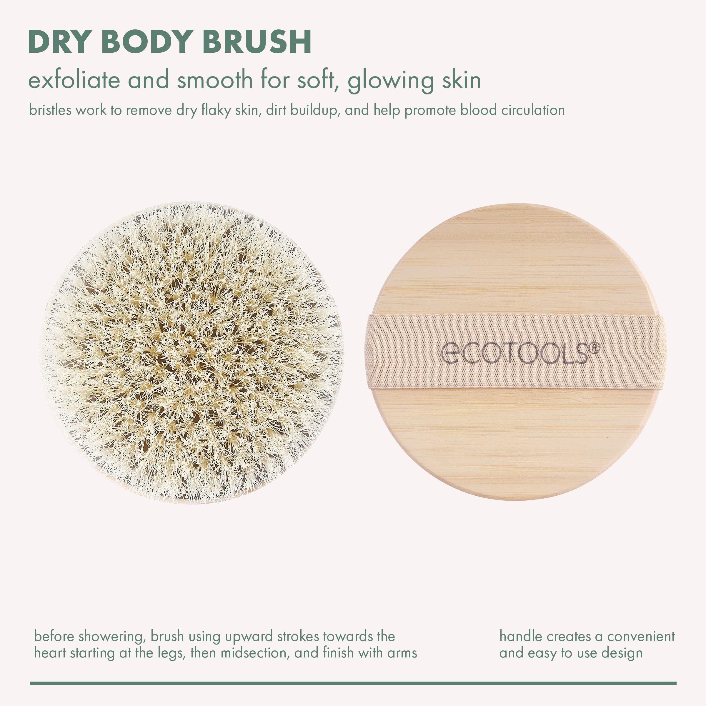 EcoTools EcoTools Dry Body Brush, for Post Shower & Bath Skincare Routine, Removes Dirt & Promotes Blood Circulation, Helps Reduce Appearance of Cellulite, Eco-Friendly, Vegan & Cruelty-Free, 1 Count