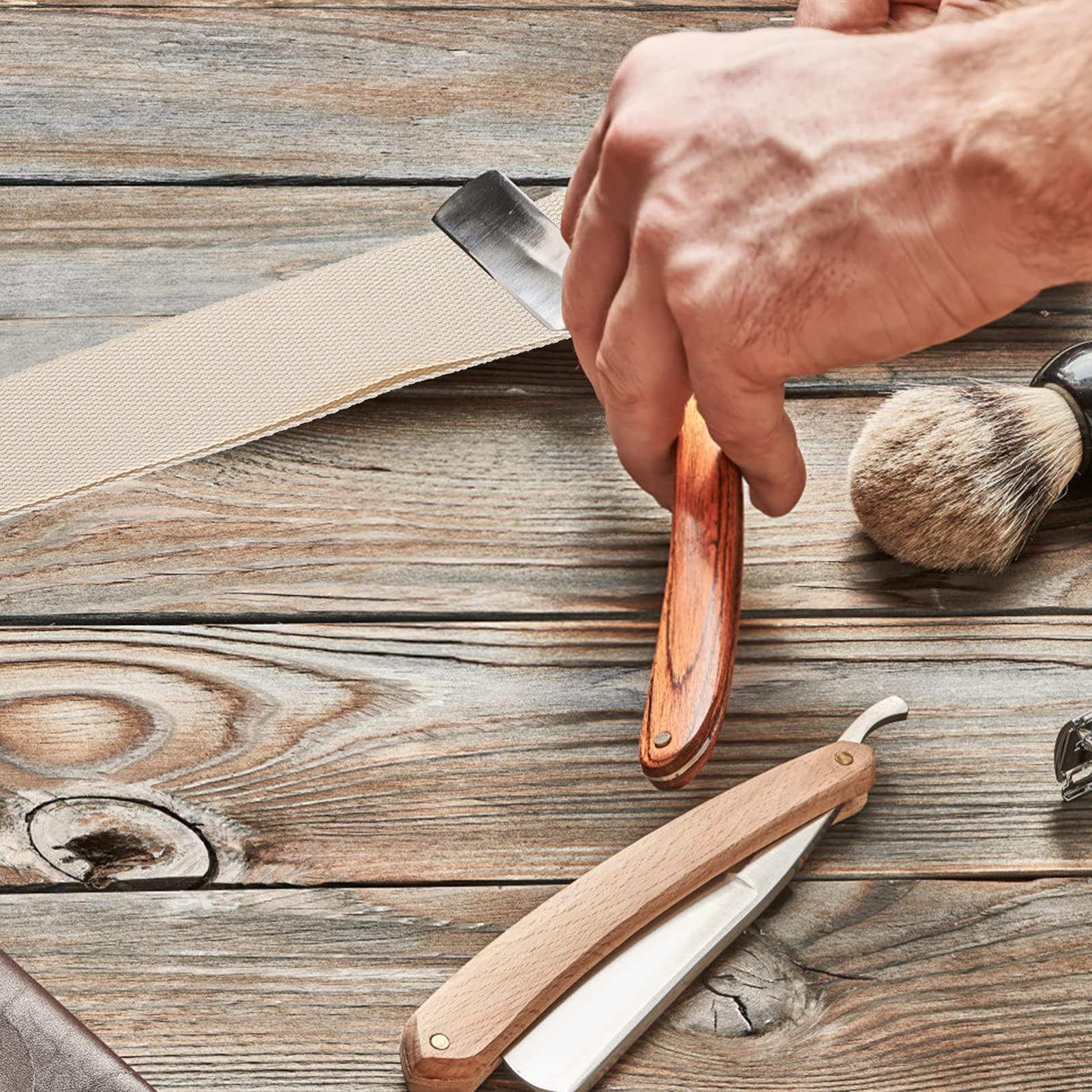 Didiseaon Didiseaon 3pcs Barber Razor Sharpener for Straight Razor Old Fashion Straps to Sharpen Blades Canvas Sharpening Strop