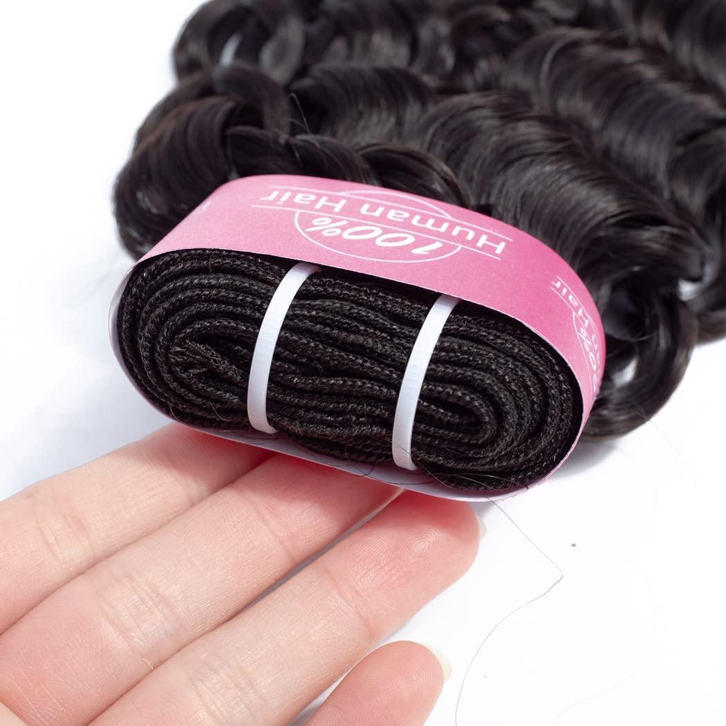 Odir Odir Water Wave Human Hair 1 Bundle 30 Inch Unprocessed 9A Brazilian Wat and Wavy Virgin Hair Bundles Curly Hair Weft 100g Natural Color