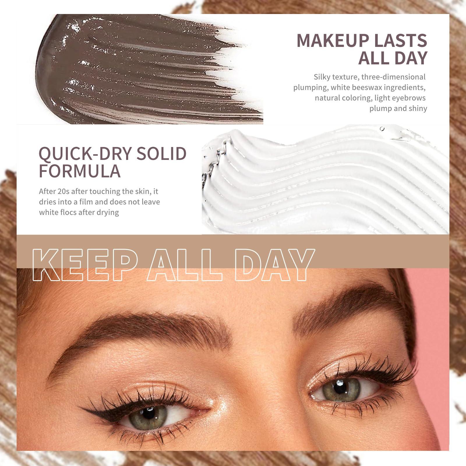 AKARY AKARY Eyebrow Gel Waterproof Grey Tinted Eyebrow Mascara, Natural Thickening Brow Shaper Instant Wild Eyebrow Shaping Makeup Gel, Long Lasting Volumizing Quickly Fixing Eyebrow Makeup, 03 Natural Grey