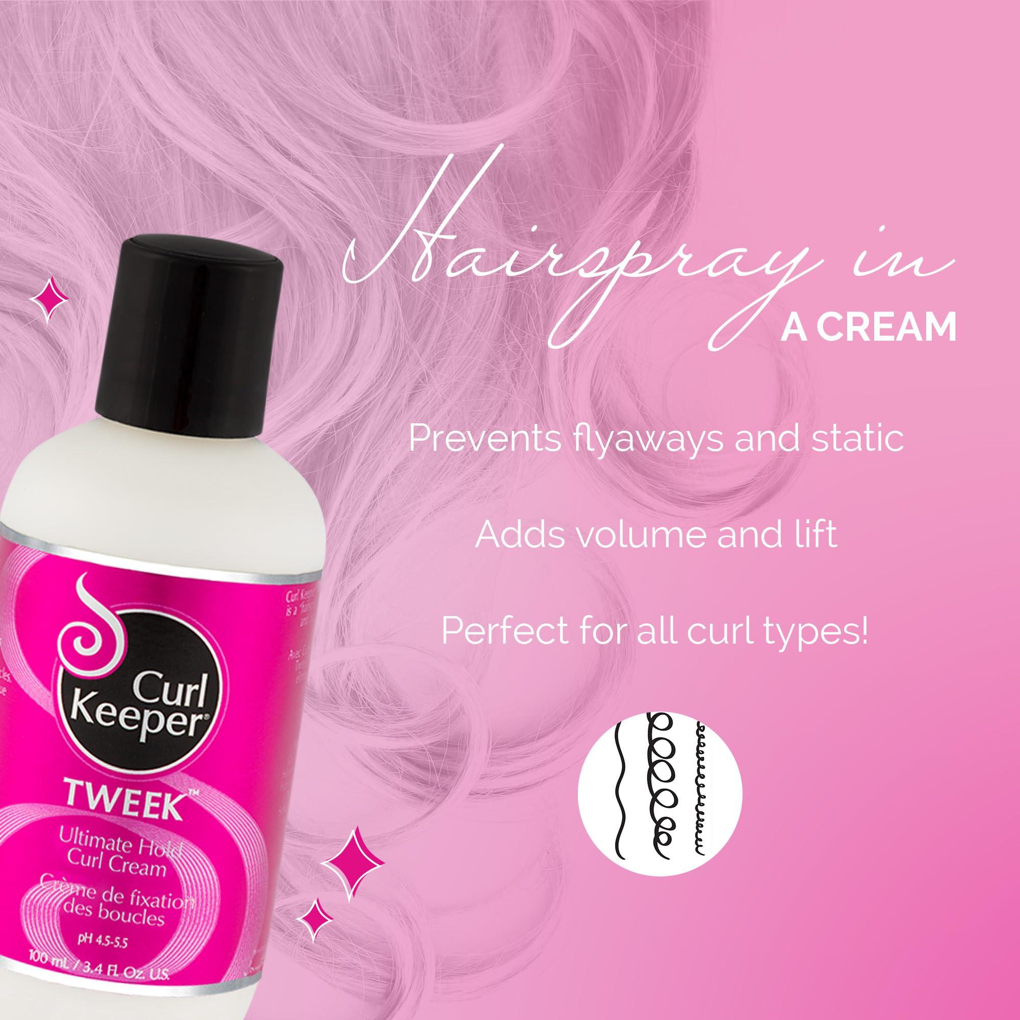 Curl Keeper Curl Keeper Ultimate Hold Curl Cream - Defining and Styling Cream for Curly, Wavy Hair - All Curl Types, Tweek (3.4 Fl Oz)