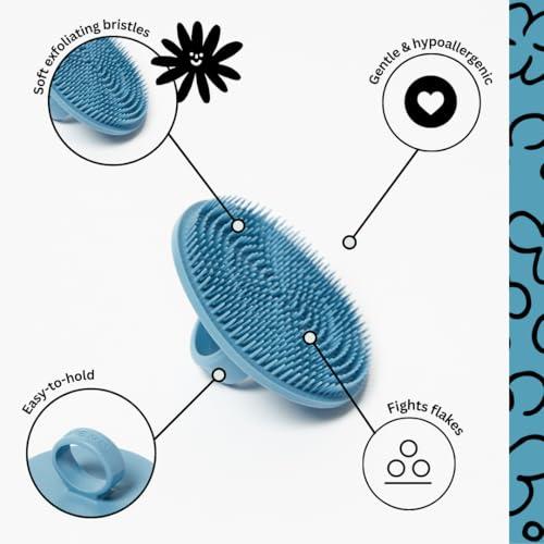 Boie USA Boie USA Face Scrubber - Handheld Facial Tool, Deep Cleansing Exfoliating Facial Brush. Fights Acne with Gentle, Silicone-Like Bristles, Long Lasting, & Hypoallergenic (Blue)