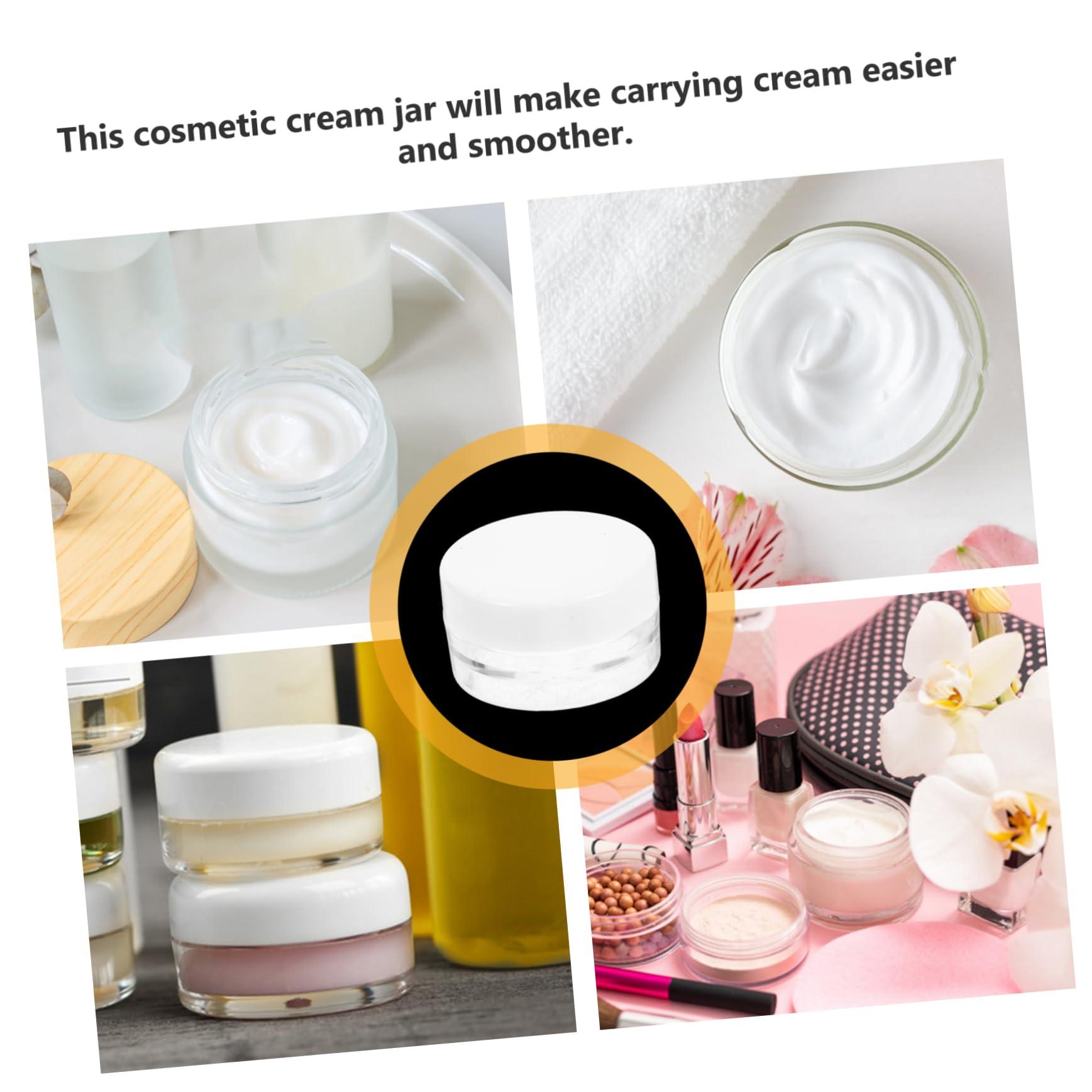 MUCKLILY MUCKLILY 20pcs Round Jar Plastic Cosmetic Container Set Empty Cosmetic Jars Skin Care Container Refillable Cosmetic Containers Lotion Containers with Lids Lotion Bottles Lotion Jar White