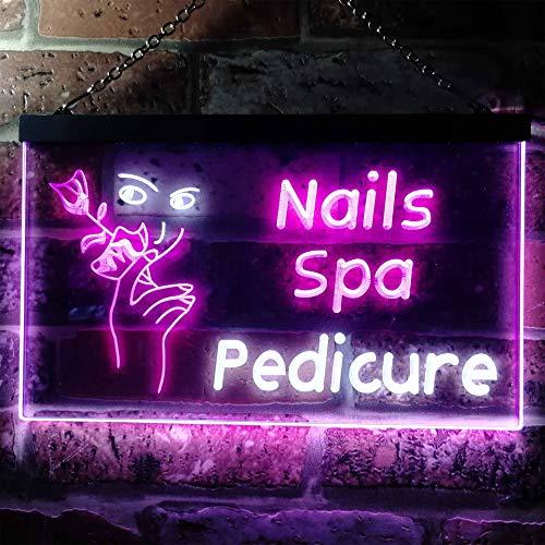ADVPRO ADVPRO Nail Spa Pedicure Illuminated Dual Color LED Neon Sign White & Purple 24" x 16" st6s64-i0554-wp