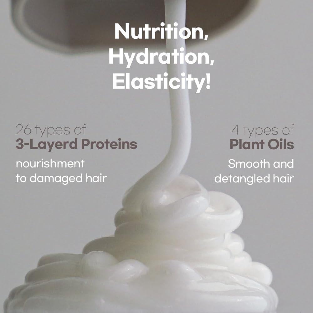 LORINIQUE LORINIQUE Korean Keratin Leave-in Conditioner Treatment, 4.05 Fl Oz, Keratin Pro Booster with 10,000ppm Protein, for Frizzy Dry Damaged Hair