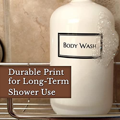 Artanis Home Artanis Home Silkscreened Empty Shower Bottle Set for Shampoo, Conditioner, and Body Wash, Squat 16 oz 3-Pack, White