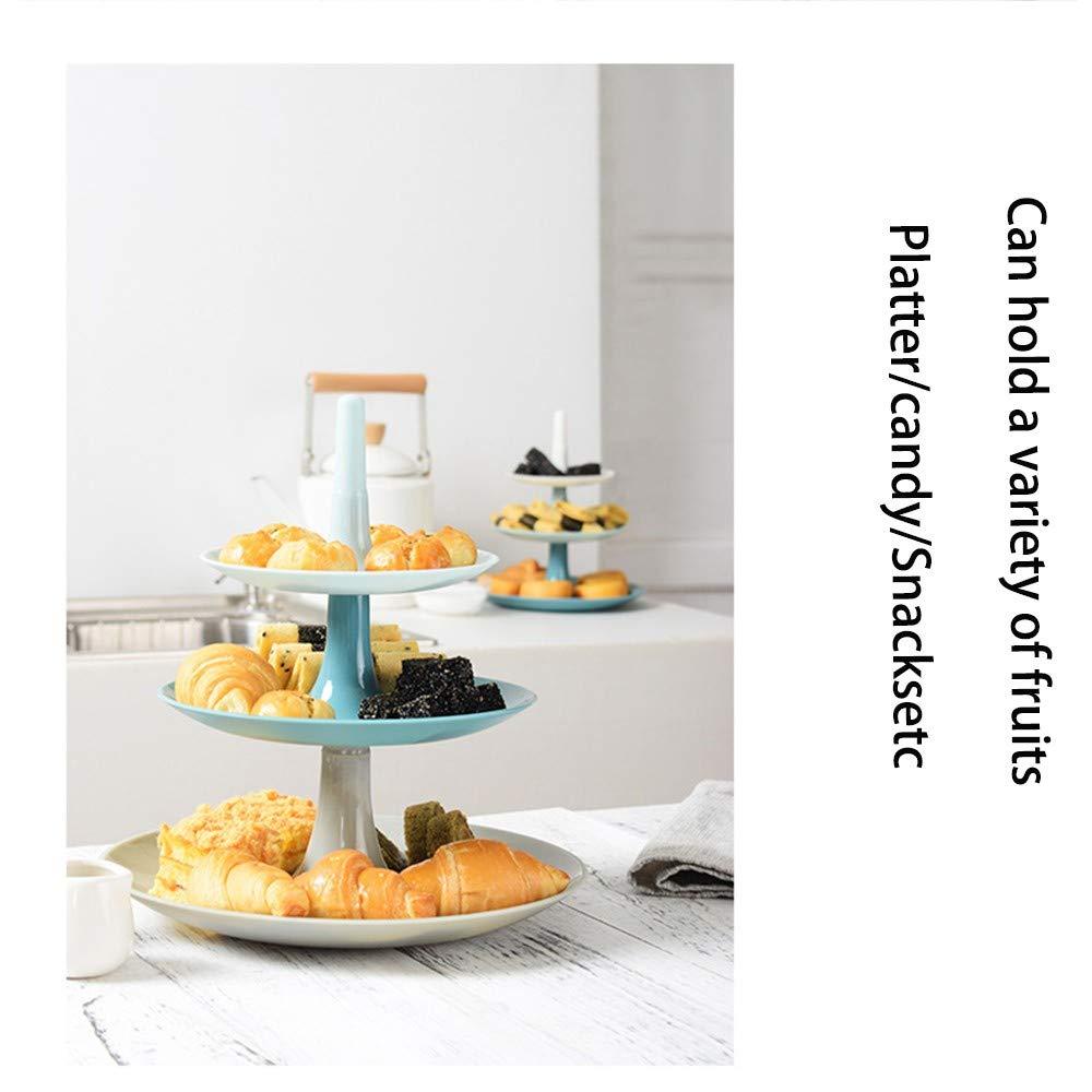 QMZDXH QMZDXH 3Tier Plastic Cake Stand,Fruit Plate Cake Stand Dessert Stand Cupcake Stand Tea Party Serving Platter Vegetable Storage Rack