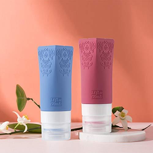 qianying Cosmetic Travel Containers, Leakproof Silicone Travel Bottles Set, TSA Approved Travel Size Cosmetic Toiletries Containers Accessories Set for Shampoo Conditioner Facial Cleanser Cream