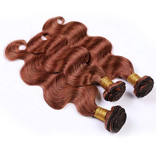 Tony beauty hair Tony Beauty Hair #33 Dark Auburn Body Wave Human Hair Weave Bundles Copper Red Brazilian Wavy Human Hair Weft Extensions Reddish Brown Virgin Hair 3 Bundles Deals (18 20 22)