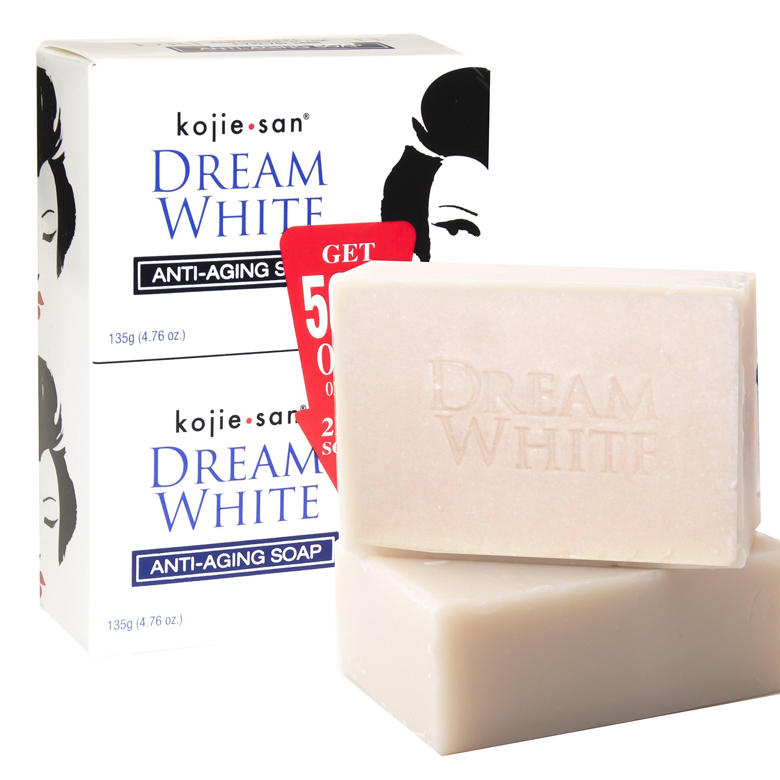 Kojie San Kojie San Dream White Soap - Skin Brightening Kojic Acid Soap with Collagen, Elastin & Coconut Oil - 135g x 2 Bars