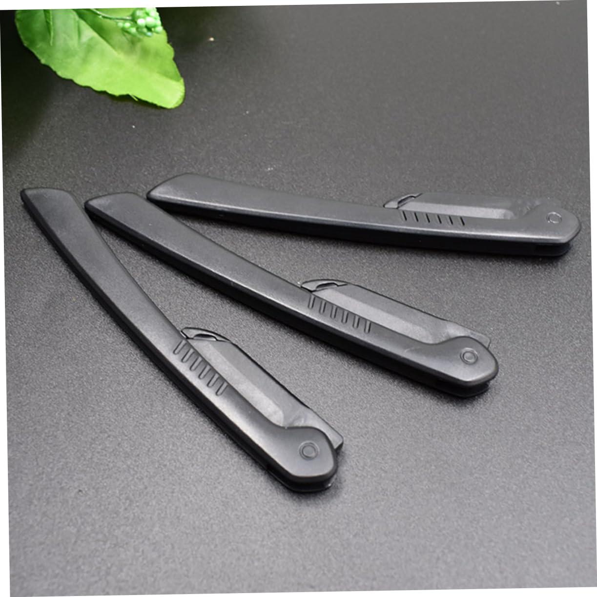 BELLIFFY BELLIFFY Portable Eyebrow Trimmer Set for Men 10pc Foldable Razor Stainless Steel Black Easy to Clean