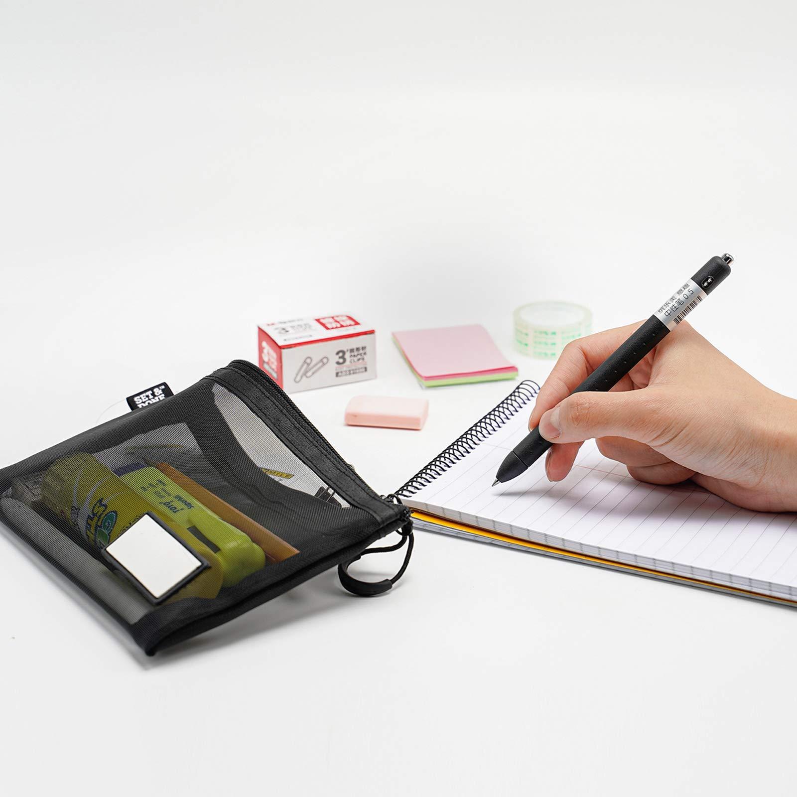 Set & Done Set & Done Mesh Cosmetic Pouches - Mesh Makeup Bags, Zipper Pouch for Office or Travel Accessories - Organizers for Small Items Makeup Lipstick, Toiletries (6 Pieces - Grey)