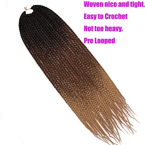 Geyashi Hair Geyashi Hair 24 Inch 1Pack/Lot 100G/Pack Honey Blonde 3S Senegalese Twist Box Braids Crochet Pre Looped High Temperature Fiber Brading Hair Extentions Ombre Crochet Box Braids(1B/4/27)
